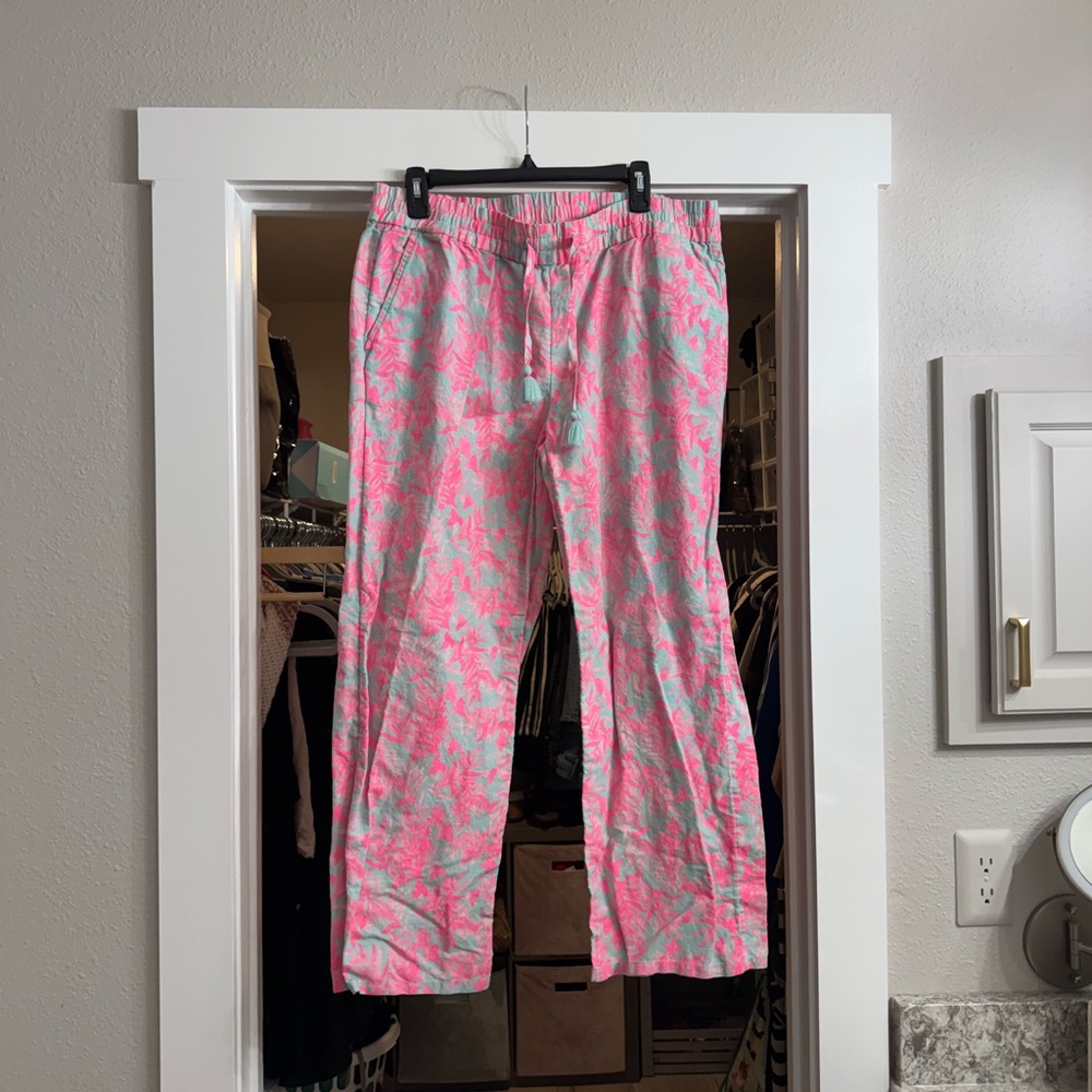 Pink and Blue Patterned Pants